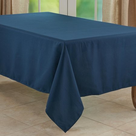 SARO 65 x 104 in. Casual Design Everyday Oblong Tablecloth, Navy Blue 321.NB65104B